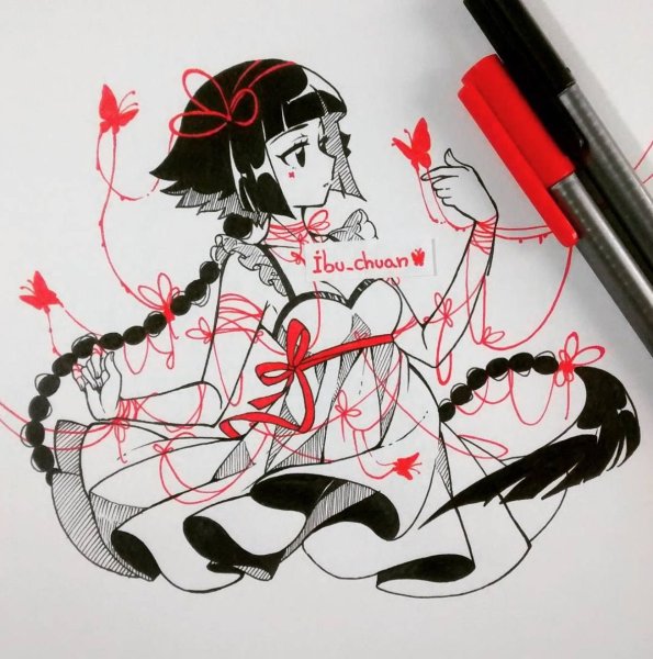 Рисунок легкий фломастером