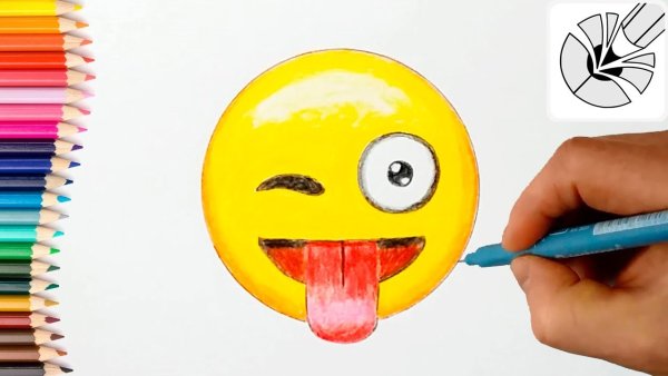 Рисование фломастерами смайлики