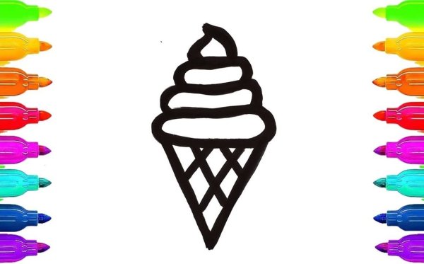 Лёгкие рисунки маркерами мороженое