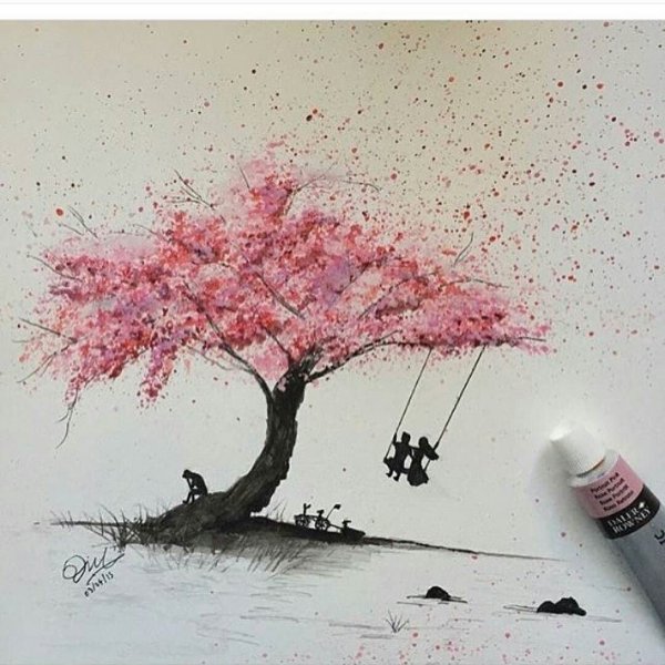 Дерево фломастерами