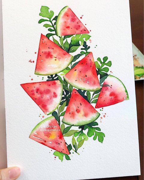 Рисунки акварелью фрукты для скетчбука