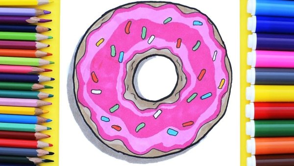Рисование пончик маркерами для детей