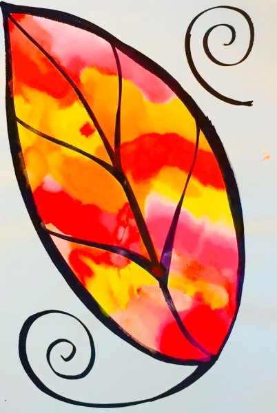 Рисование осени фломастером