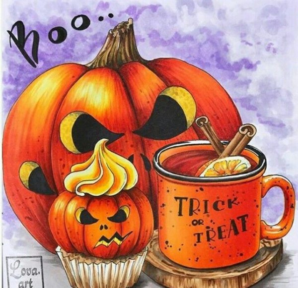 Скетчи маркерами Хэллоуин