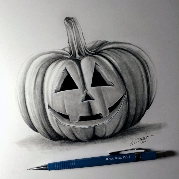 Скетчинг тыква Хэллоуин