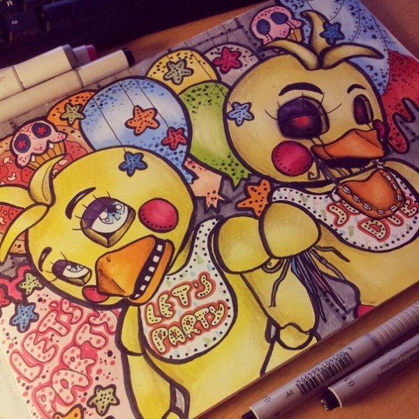 Рисунки ФНАФ маркерами