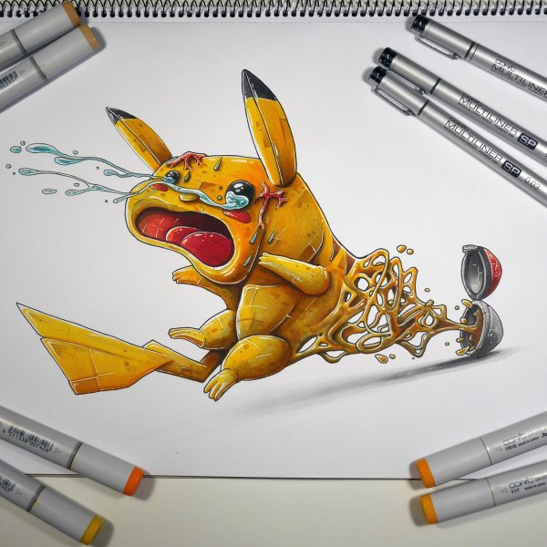 Классные скетчи маркерами