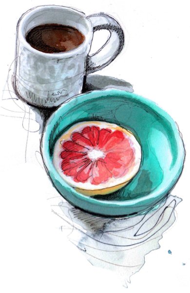 Кофе акварель