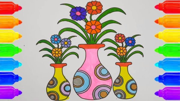 Тропические цветы в вазе