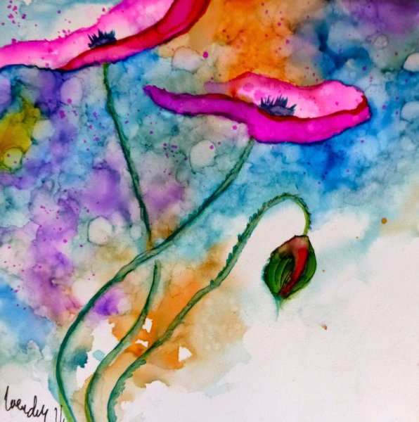 Рисование акварелью и фломастерами