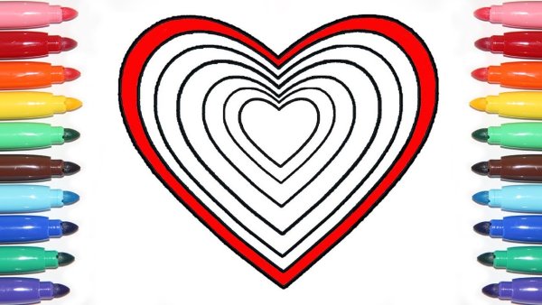 Сердце рисунок фломастером
