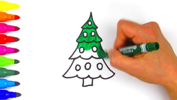 Елочка фломастером