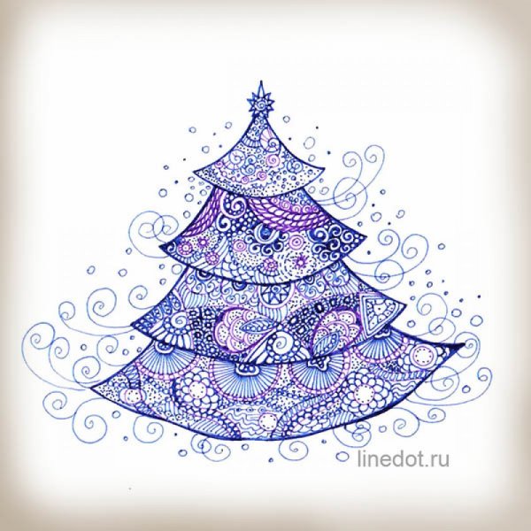 Елка для рисования