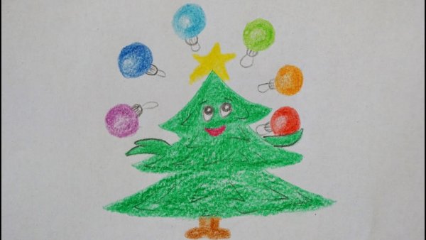 Новогодняя елка маркерами