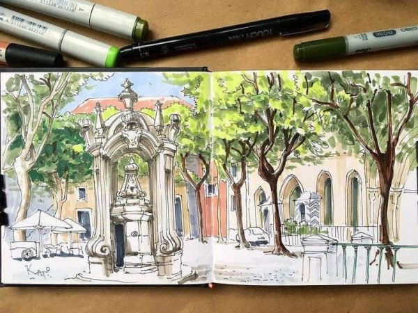 Пейзажи для рисования маркерами