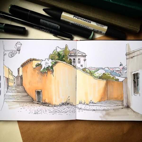 Като Иванникова ландшафтный скетчинг