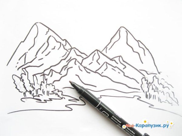 Горы маркерами