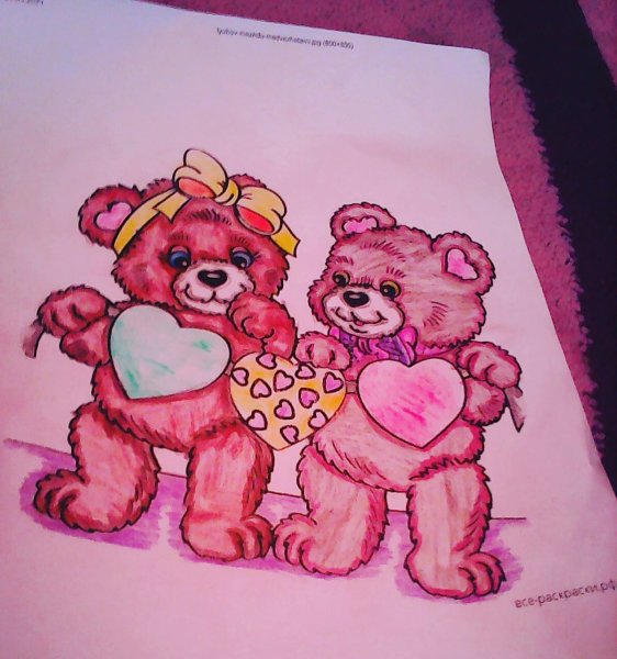 Медвежонок фломастером