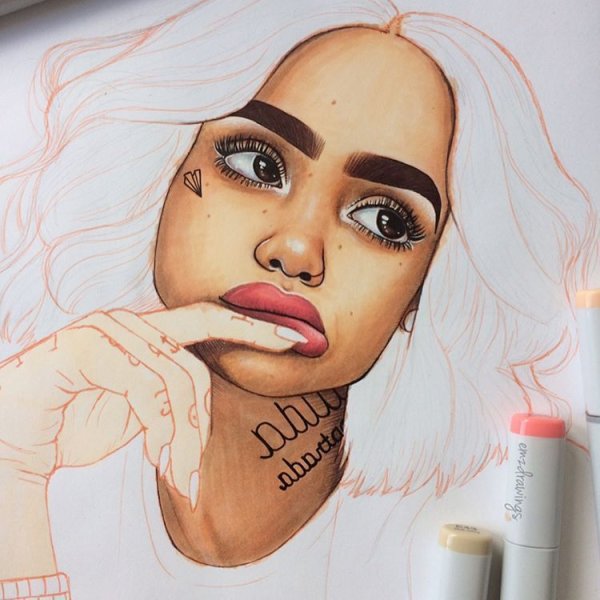 Рисунки маркерами инстаграме