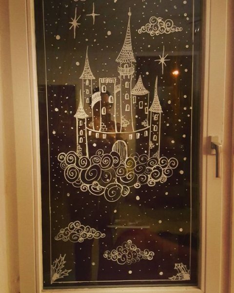 Расписать окна к новому году