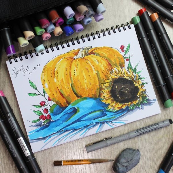 Техники рисования маркерами