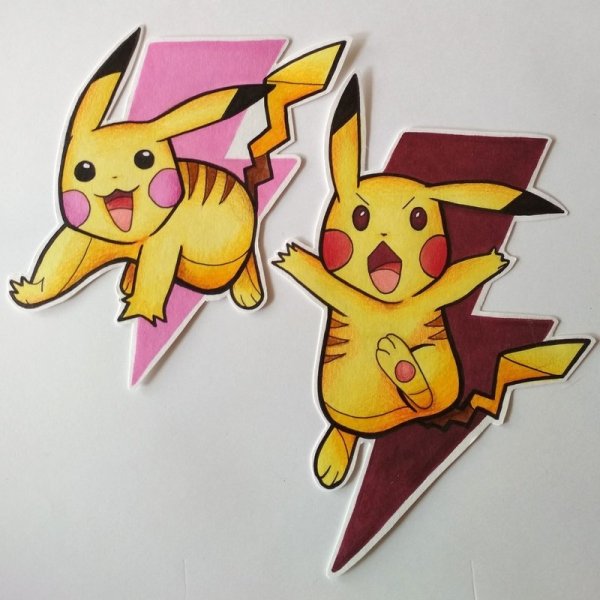 Пикачу маркерами