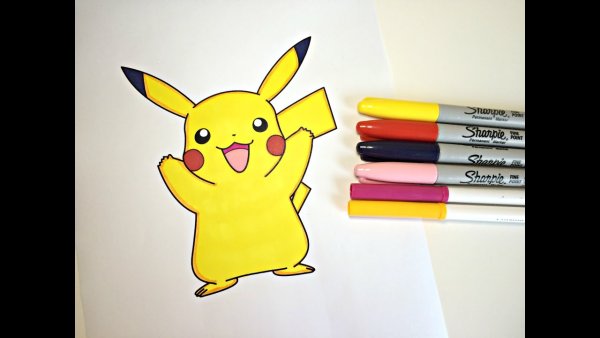 Пикачу маркерами