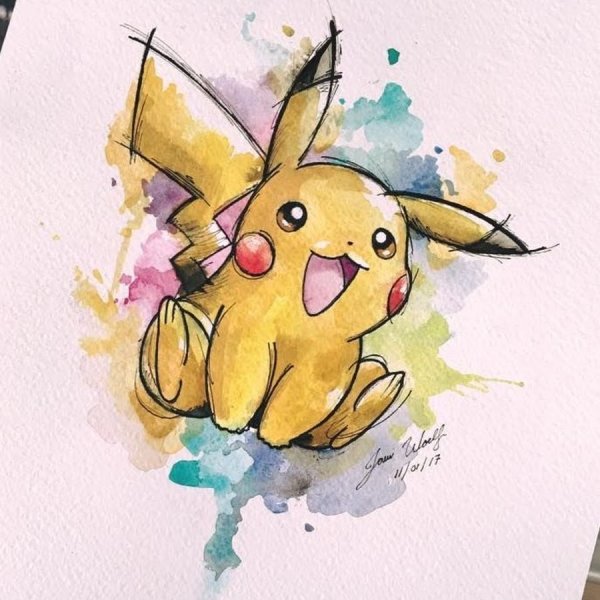 Пикачу маркерами