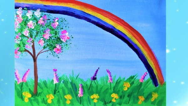 Рисунок Весна фломастерами