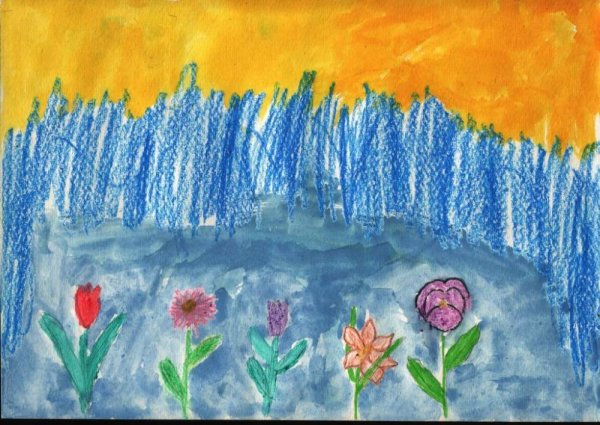 Весна рисование фломастерами