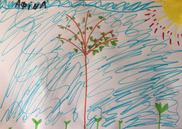 Рисунок на тему Весна фломастерами