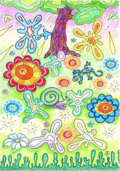 Пуантилизм акварелью