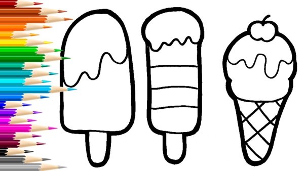 Раскраска Радужное мороженое