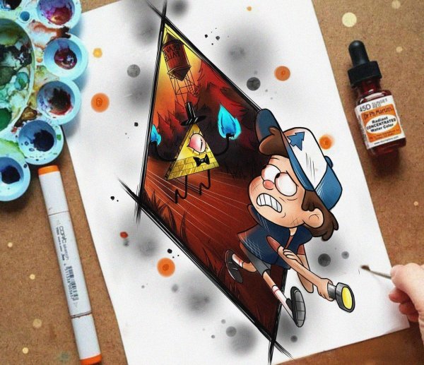 Рисунки в скетчбук Гравити Фолз