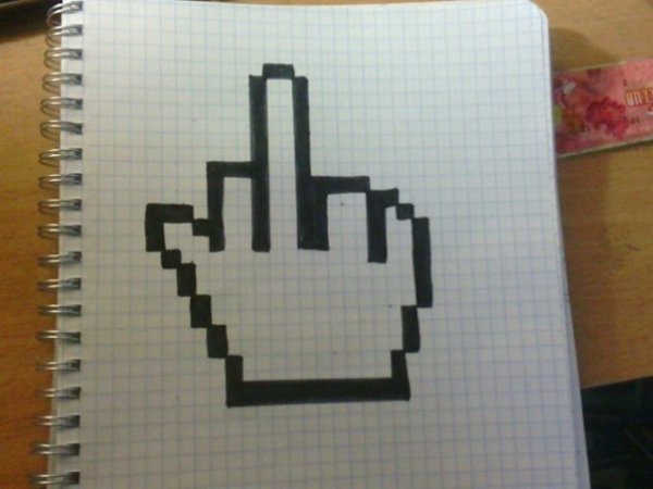 Рисунки чёрной ручкой для срисовки по клеточкам