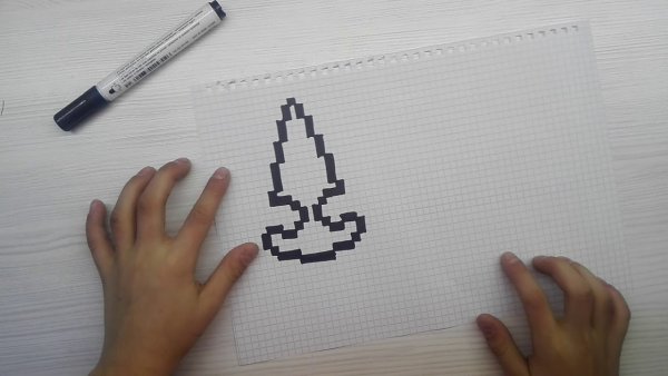 Рисование по клеточкам ножи