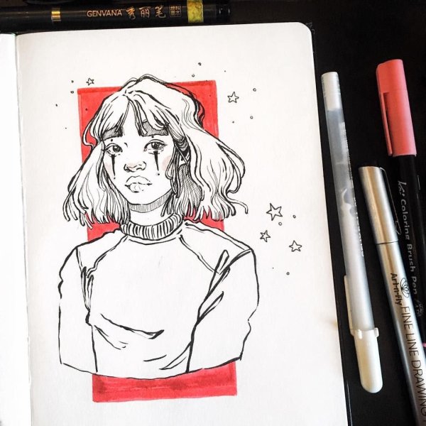 Рисование в скетчбуке людей