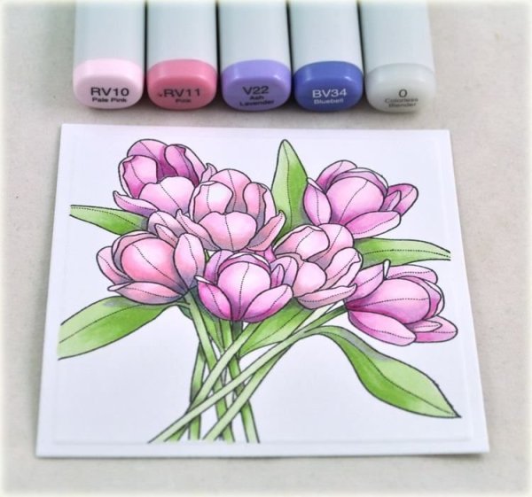 Декоративные цветы фломастерами