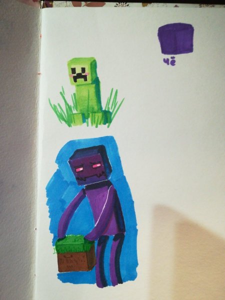Рисунки маркерами майнкрафт