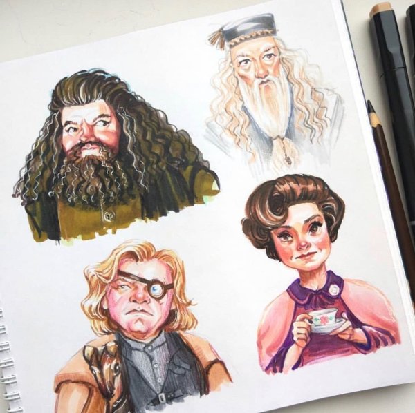 Скетчинг Гарри Поттер Дамблдор