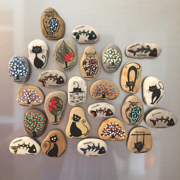 Камни Расписанные в интерьере