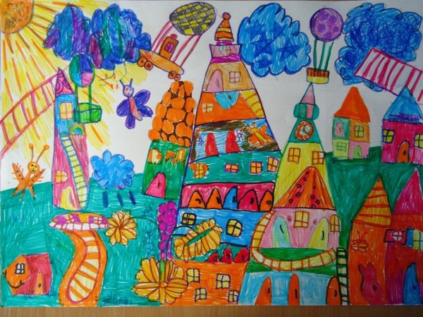 Рисование разноцветная Страна в подготовительной группе