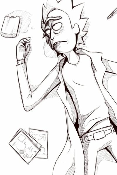 Лёгкие рисунки Морти