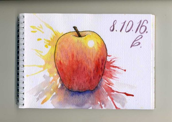 Яблоко фломастерами