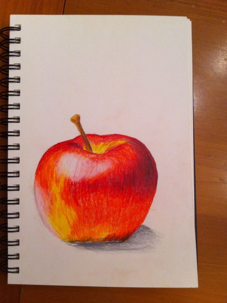 Яблоко нарисовать фломастерами