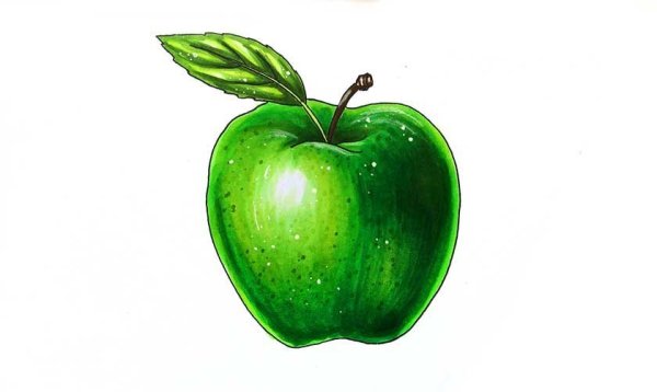 Яблоко красное стилизованное