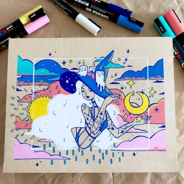 Рисунки в альбоме фломастерами