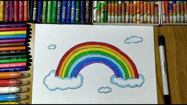 Радуга рисунок фломастерами