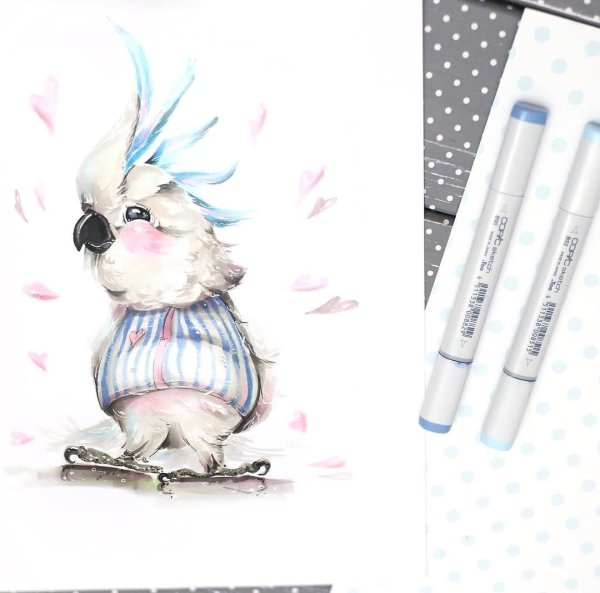 Рисунки десертов маркерами