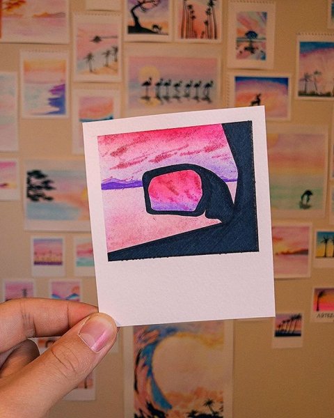 Полароиды рисунки маркерами легкие